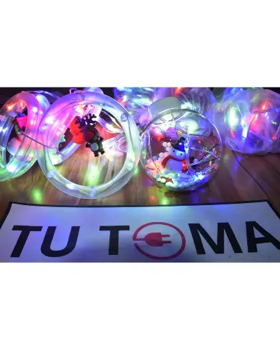 LUZ NAVIDAD CORTINA BOLAS ACRILICAS X 3M MULTICOLOR YA TAI LE 